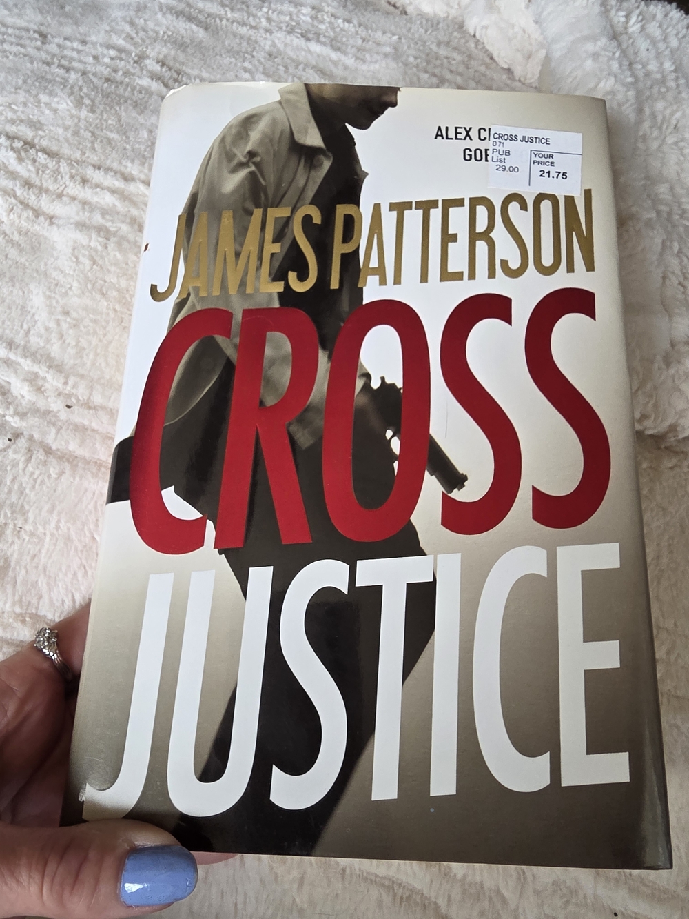 Cross Justice Hardcover Book - White/Red/Gold Cover
